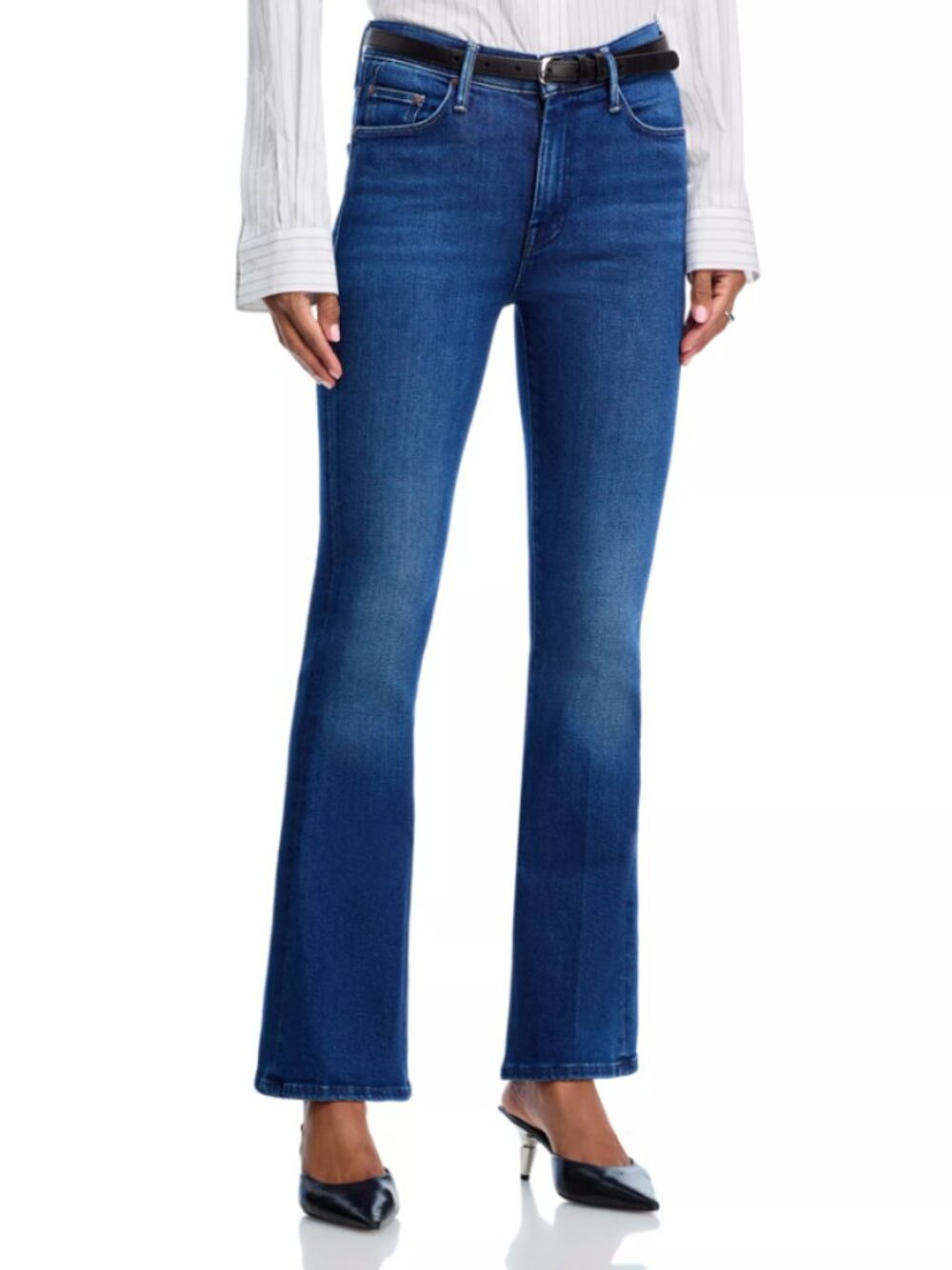 MOTHER Denim The Weekender Mid Rise Flared Jeans in Nip It In The Butt Sz 26 NEW